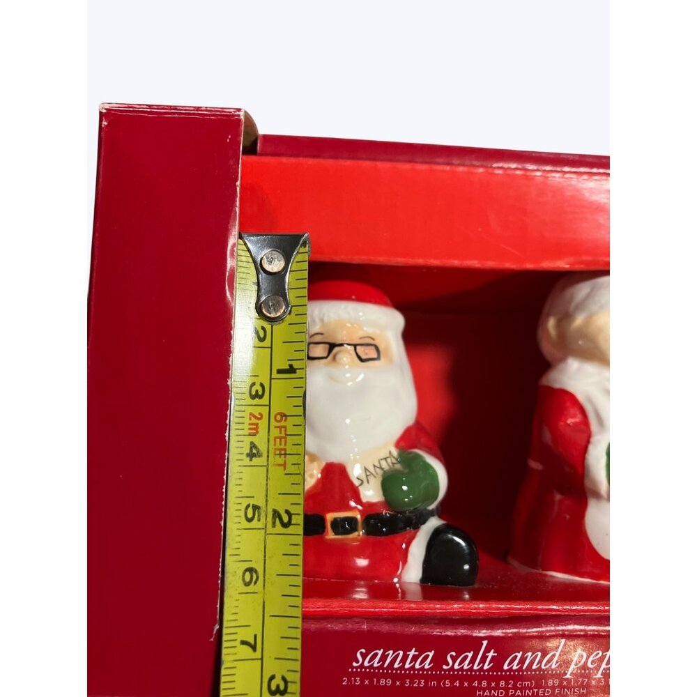 Santa Salt Pepper Set Ceramic Holiday Table Decor Vintage Style By Kmart - Picture 11 of 12